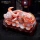 莫尼森天然玉石牛擺件生肖牛轉乾坤新中式玄關(guān)新家裝飾品店鋪開(kāi)業(yè)送禮品 紅花冰玉石牛轉乾坤001 長(cháng)29cm