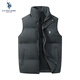 U.S. POLO ASSN.羽絨棉馬甲男秋冬季戶(hù)外防風(fēng)百搭坎肩保暖背心男外套 灰色 XL 
