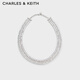 CHARLES&KEITHCK5-22120419圣誕舞會(huì)滿(mǎn)鉆多層鎖骨項(xiàng)鏈生日禮物 Silver銀色 40cm 1個(gè)