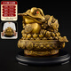天祥緣金蟾擺件黃銅三腳蟾蜍招客廳收銀臺(tái)辦公桌財(cái)?shù)赇侀_(kāi)業(yè)禮品 24號(hào)銅聚寶盆金蟾 配底座