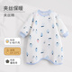 wua·wua嬰兒睡袍寶寶睡衣秋冬防踢護肚夾棉保暖嬰童睡袋家居服連體衣 藍小熊【保暖款】 80