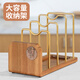 瑪格途實(shí)木鍋蓋置物架廚房臺(tái)面菜板放置架木質(zhì)案板砧板架收納瀝水架一體 相思木鍋蓋架-3卡槽