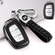 現代汽車(chē)鑰匙包套ix25ix35領(lǐng)動(dòng)朗動(dòng)瑞納途勝悅納名圖索納塔9改裝遙控器鑰匙殼男女鑰匙扣掛件內飾品 A款智能【黑色+小羊皮編織扣】 汽車(chē)用品配件 功能小件
