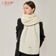 上海故事條紋流蘇圍巾女年冬季新款潮流撞色保暖外搭時(shí)尚披肩圍脖 白色