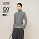 LESS修身羊毛針織衫女高領(lǐng)套頭基礎款袖口拼接打底衫2O0311170 072中雜灰 L