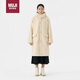 無(wú)印良品（MUJI）女式可水洗抓絨牛角扣大衣女款棉衣棉服冬裝新品  象牙白色 S 