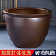 和藝陶瓷陶瓷大缸大號養魚(yú)缸仿古水缸錦鯉荷花睡蓮室外鯉魚(yú)缸庭院種樹(shù)缸 復古棕色獅耳缸 直徑63cm高43cm