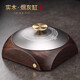 乾簡(jiǎn)黑檀木實(shí)木金屬高級(jí)感煙灰缸帶蓋防飛灰家用客廳辦公室煙缸輕奢 云煙帶蓋煙灰缸-大號(hào)-黑檀木