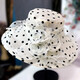 諾芝萌 波點(diǎn)蕾絲遮陽(yáng)帽子 女士花朵大檐夏季太陽(yáng)帽 沙灘帽女士帽子NF825 米白色 均碼