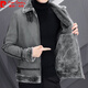 皮爾卡丹（pierre cardin）新款秋冬季加絨加厚男士仿皮毛一體外套派克服衣服冬裝襖子 219灰色 L (適合110-130斤)
