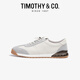 迪邁奇（TIMOTHY&CO.）復古百搭德訓鞋男士增高輕便透氣休閑鞋頭層牛皮運動鞋TMH31010 灰色 41