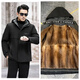 江譽(yù)男士派克服真貂毛整貂可拆卸青根貂毛黃金貂毛男士皮草真皮毛一體 黑色外衣青根貂內膽 2XL 54碼（140斤到155斤