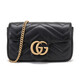 GUCCI 古馳 Gucci女包 女士GG Marmont系列牛皮超迷你單肩鏈條斜挎包 黑色 476433 DTDCT 1000