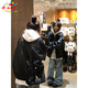 DXOT2025韓系秋冬新款法式復(fù)古感黑色皮衣女美式辣妹遮肚子藏肉上衣潮 黑色 M 建議90-100斤