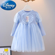 迪士尼（Disney）冰雪奇緣艾莎公主裙春秋女寶裙子愛莎連衣裙小童elsa蓬蓬紗裙 長袖藍(lán)色裙  120cm（尺碼偏?。? title=