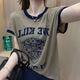 珞達(dá)達(dá)短袖t恤女2025夏季新款女裝圓領(lǐng)體恤韓版寬松顯瘦半袖上衣打底衫 咖啡色老虎 XL 建議110-120斤