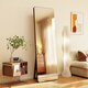 藝世界實(shí)木鏡子全身鏡落地鏡家用女生臥室穿衣鏡服裝店試衣鏡掛墻大鏡子 胡桃色50*170實(shí)木邊框-高清防爆