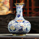漢臻唐璽  HONZONTX景德鎮(zhèn)陶瓷青花斗彩瓷花瓶擺件仿清乾隆中式賞瓶工藝品花瓶陶瓷 仿清乾隆 青花斗粉彩賞瓶 32cm