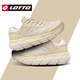 LOTTO樂(lè )途女厚底網(wǎng)面運動(dòng)鞋2025秋冬季新款輕便透氣休閑跑步鞋子 流沙米(碳板科技+加厚軟底) 38