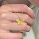 御龍鏡999足金繽紛蝴蝶黃金項鏈 5G工藝鏤空鎖骨鏈套鏈送女友生日禮物 琺瑯版 金約5.2g 克重多退少補