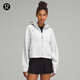 lululemon丨Scuba 女士超寬松款拉鏈連帽衫 LW3IG6S 雜色超淺灰 XS /S