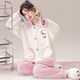 雅鹿睡衣女秋冬季珊瑚絨加厚加絨女士睡衣冬天保暖法蘭絨家居服套裝 NSJLY-KS211慕斯粉臘腸小狗 XL 【建議120-135斤】