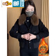 初徑小個(gè)子加絨加厚棉襖外套女春秋冬季2025新款女士洋氣短款上衣 黑色 (加絨加厚) XL (115-125斤)