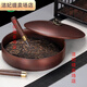 俏博萊存放茶餅的容器紫砂茶葉罐陶瓷茶罐大號(hào)密封儲(chǔ)存罐白茶普洱茶餅罐 柴燒茶餅罐-色-1大層+茶刀-黑檀小號(hào)
