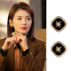 寶曼丹 BORMENDAM方形耳釘女六芒星高級(jí)感輕奢小眾氣質(zhì)時(shí)尚百搭個(gè)性優(yōu)雅風(fēng)耳環(huán)耳飾 黑色