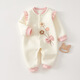 小羊嘟嘟嬰兒衣服秋季a類(lèi)女寶寶滿(mǎn)月服男連體衣baby夾絲保暖新生兒包屁衣 76283粉乖乖妞【無(wú)骨夾棉款】 66cm （建議3-6月12-14斤）