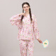tutuanna 兔子花團(tuán)滿(mǎn)印和服長(zhǎng)袖長(zhǎng)褲套裝 粉紅色 上衣160/84A 褲子160/70A