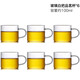 唐豐（TANGFENG） 加厚耐熱玻璃杯品茗杯功夫茶具帶把水杯小茶杯子TF4250 玻璃白把品茗6杯組