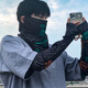 銘隋防曬面罩男夏季冰絲防紫外線面紗遮全臉臉基尼遮陽口罩騎行 黑色【面罩+冰袖】