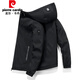 皮爾卡丹（pierre cardin）夾克男外套2022春季新款衣服男裝休閑百搭外衣連帽褂子韓版修身潮 1801黑色 XL