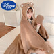 迪士尼（Disney）秋冬小鹿斗篷披肩毛毯毛絨辦公室午睡厚保暖可愛(ài)睡袍學(xué)生懶人披風(fēng) 披肩樹(shù)袋熊-咖色(加厚舒棉絨)