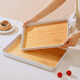 百暢（BAICHANG）仿木質(zhì)塑料茶盤(pán)托盤(pán)家用水杯盤(pán)長(cháng)方形盆子水果展示盤(pán)方盤(pán)方盆商用 竹紋方形特大號 542EF51405