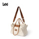 Lee超長(cháng)手拎松軟托特包男女休閑斜挎包大容量通勤包學(xué)生書(shū)包旅行背包 苡米色