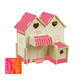 齊峰3d立體拼圖積木玩具擺件房屋建筑家具模型木質(zhì)兒童手工拼插裝禮物 粉色小屋