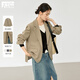 對白（DUIBAI）法式高級感通勤西裝外套女2026春季新款小個(gè)子氣質(zhì)休閑小西服 卡其色 M