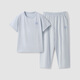 蕉內500E兒童睡衣男女童吸汗速干寶寶大童輕薄透氣短袖家居服套裝春夏 【短袖長(cháng)褲】鈣-沄藍 140