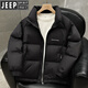 JEEP SPIRIT吉普加厚款羽絨服男冬季2026新款痞帥立領(lǐng)防寒服冬裝 黑色 L