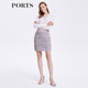PORTS寶姿商場同款女裝半裙春夏時尚通勤修身半身裙SM8K219MZX007 霧渺粉混色 M