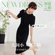 歐莎（OSA）赫本風(fēng)小黑裙中長(cháng)款優(yōu)雅收腰短袖連衣裙女夏季2025年新款 黑色 M