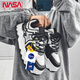 NASA XVVX官方聯(lián)名板鞋男生潮牌休閑百搭青少年厚底增高面包鞋小眾運(yùn)動(dòng)潮鞋 黑色 41