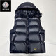 桐系蒙口大鵝2024黑金標羽絨馬甲男女士外穿白鴨絨背心加厚短款馬夾 黑色 S80-105斤