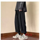 魯賓克 褲子男春秋季直筒褲潮流休閑九分褲港風(fēng)百搭學(xué)生寬松工裝褲 TC-T143黑色 M (90-110斤)
