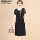 甘甘的世界洋氣連衣裙2026夏裝新款中年氣質(zhì)簡(jiǎn)約甘夫人中長(cháng)裙子 藏藍 5XL 適合145-160斤