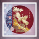 伯莎丹頓金箔壽桃送長(cháng)輩老人60生日禮物松鶴畫(huà)掛件爺爺70 80大壽高檔賀禮 典雅-松齡鶴壽 30*30CM