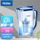 海爾（Haier） 濾水壺凈水壺過濾壺家用過濾器水壺濾芯自來(lái)水凈水器健康過濾器載銀除氯去垢防摔母嬰用 HS06【一壺一芯/可用3個(gè)月/實(shí)用款】