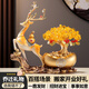 歐梵普（oufanpu）喬遷之喜搬家禮物店鋪開業(yè)禮物高檔招財電視酒柜客廳玄關(guān)裝飾擺件 一鹿發(fā)財招財進(jìn)寶發(fā)財樹【橙色】 【福鹿發(fā)財，搖錢樹擺件】
